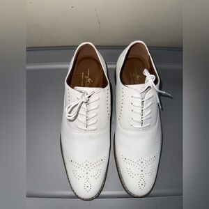 Classic White Men's Synthetic Leather Signature Oxford Shoes